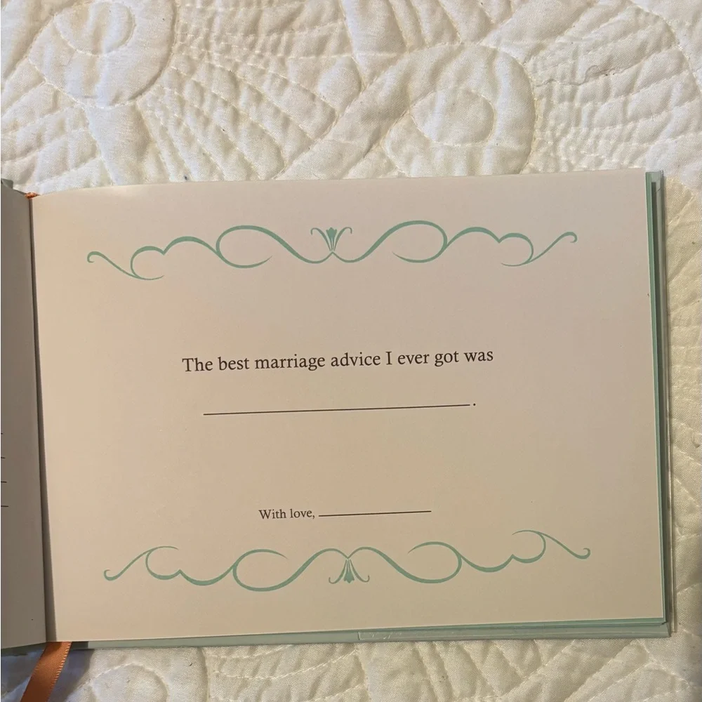 NWT bridal shower wedding shower guest advice book